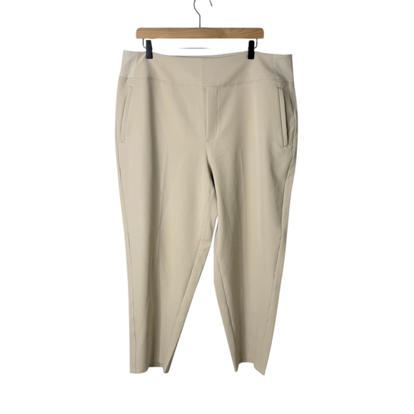 Athleta Endless High Rise Pant Tan Size 18 Travel Commuting Stretch Style 533636 - Picture 3 of 9